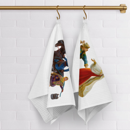 Набор полотенец вафельных Лихая Русь "Федоскино" 40х70